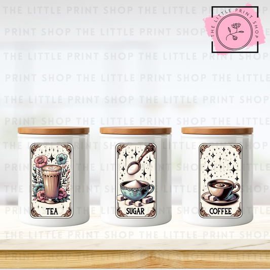 Tea, Sugar & Coffee - Printed UV DTF Decals