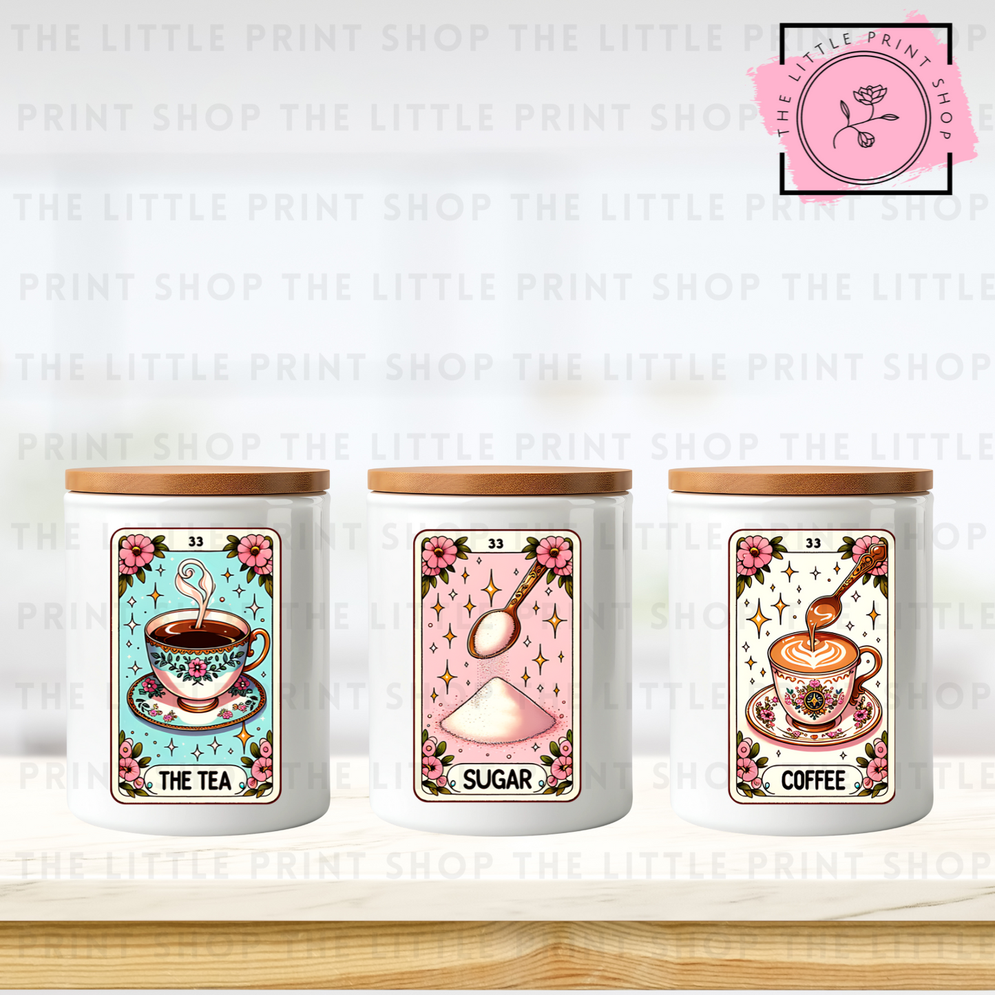 Tea, Sugar & Coffee - Printed UV DTF Decals