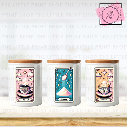 Tea, Sugar & Coffee - Printed UV DTF Decals