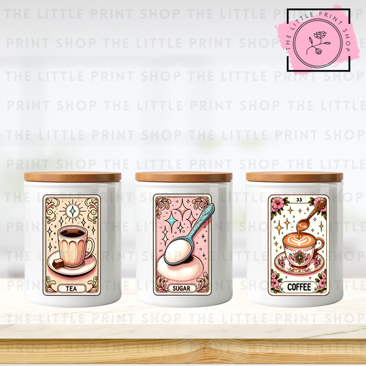 Tea, Sugar & Coffee - Printed UV DTF Decals