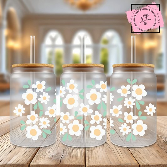 Daisy Chain - 16oz Libbey Glass Printed UV DTF Wrap