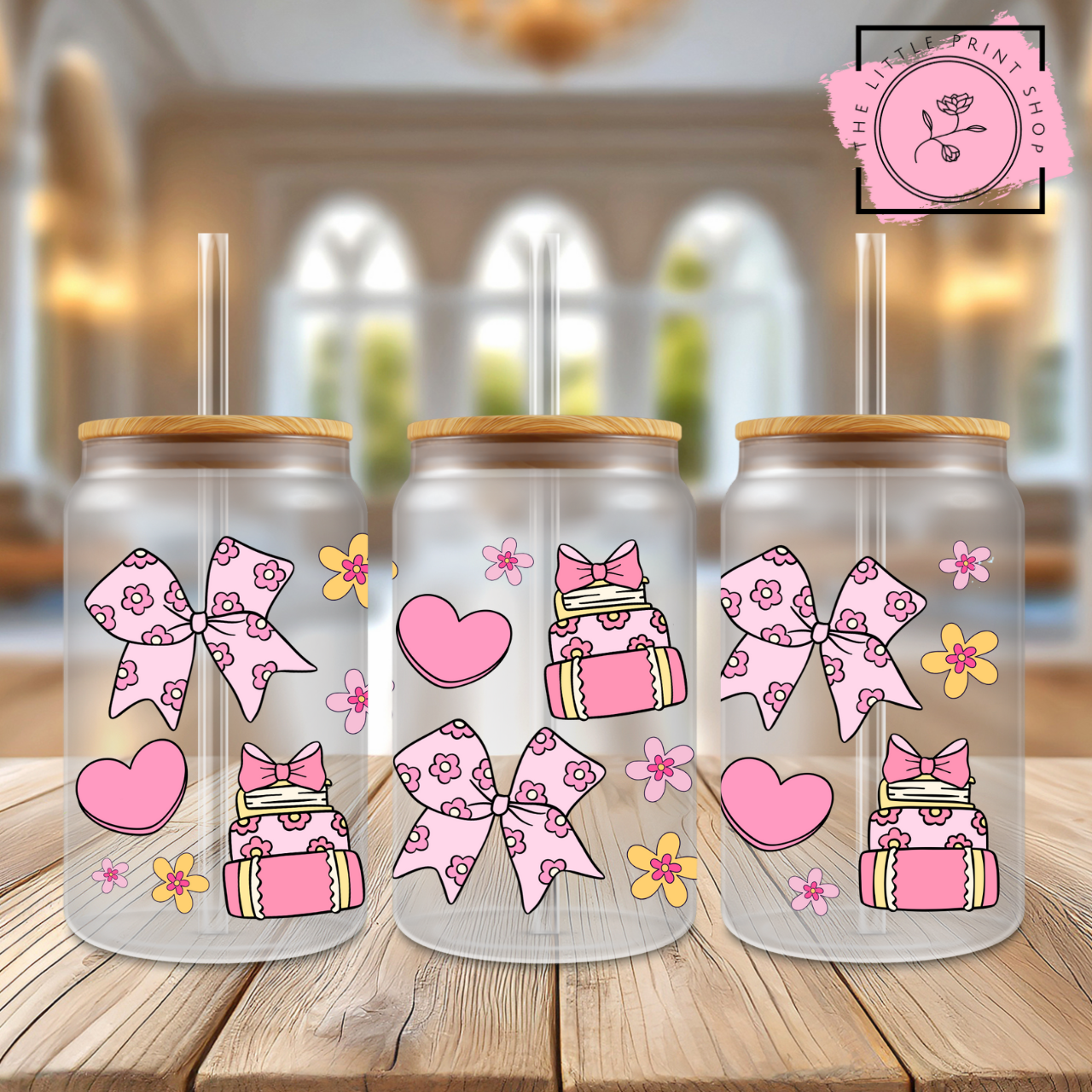 Girly - 16oz Libbey Glass Printed UV DTF Wrap