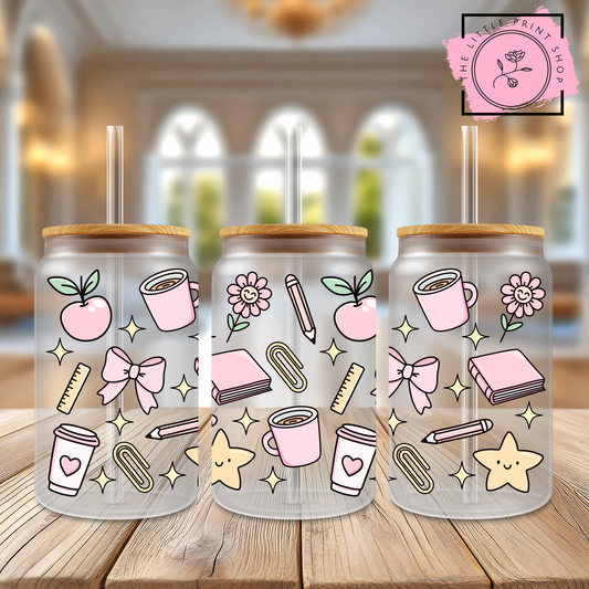 School Era - 16oz Libbey Glass Printed UV DTF Wrap