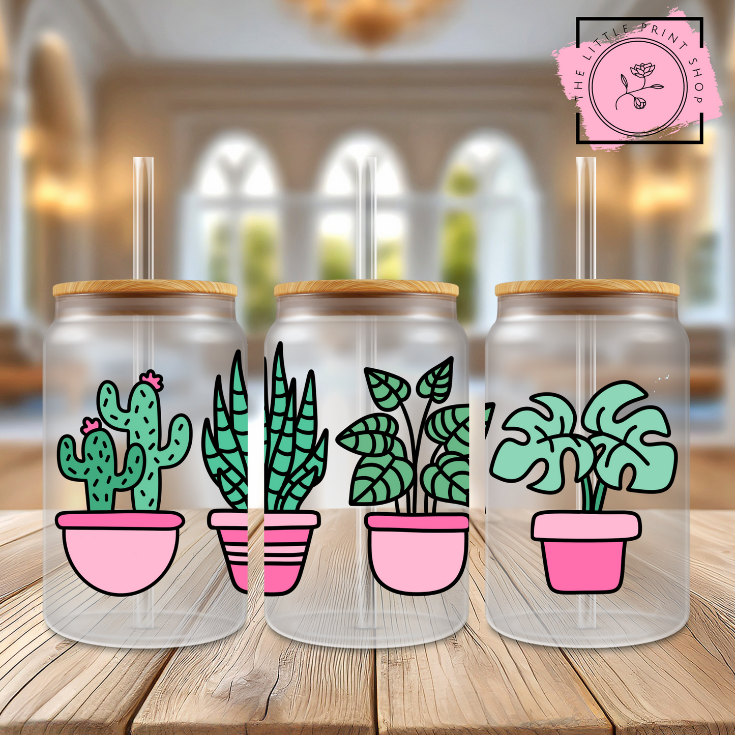 Plant Pots - 16oz Libbey Glass Printed UV DTF Wrap