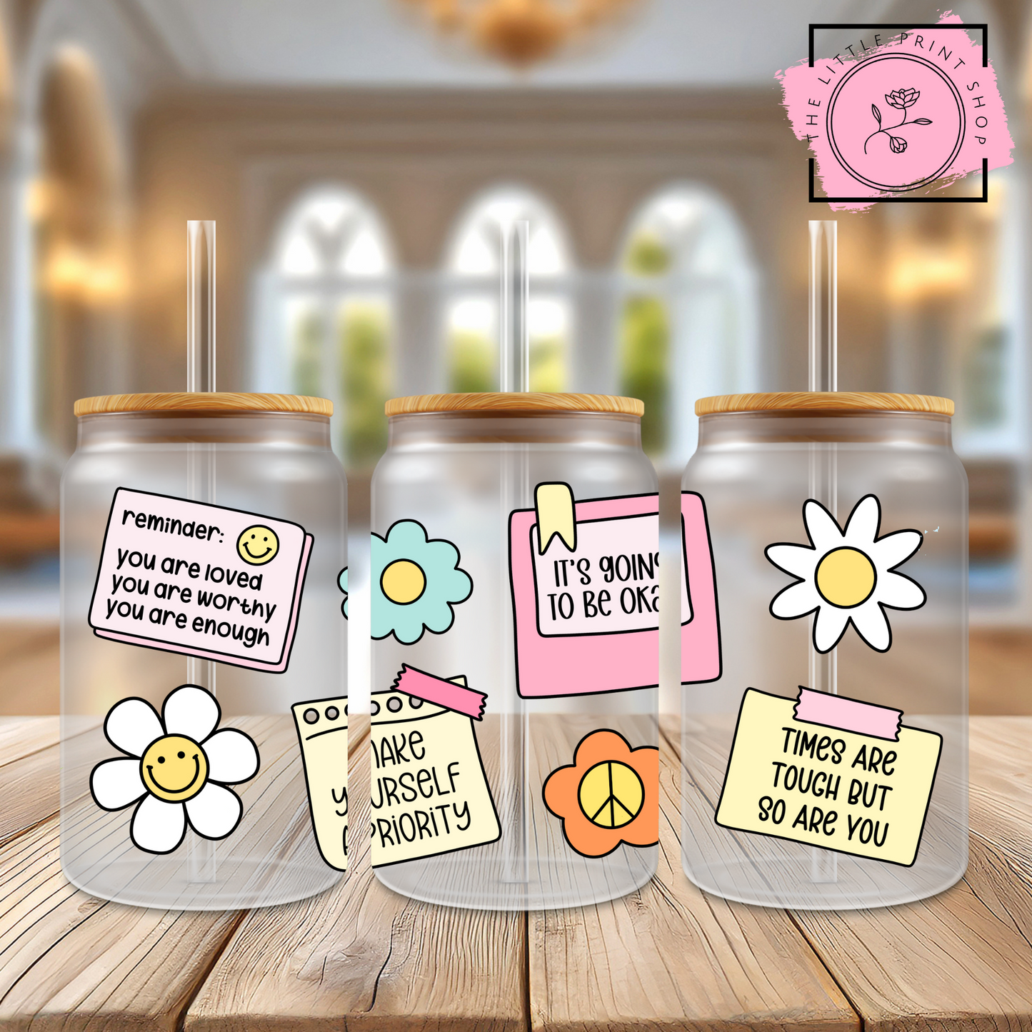 Reminders - 16oz Libbey Glass Printed UV DTF Wrap