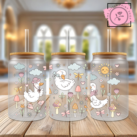 Pretty Goose - 16oz Libbey Glass Printed UV DTF Wrap