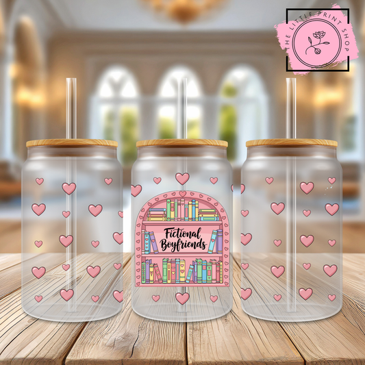 Fictional Boyfriends - 16oz Libbey Glass Printed UV DTF Wrap