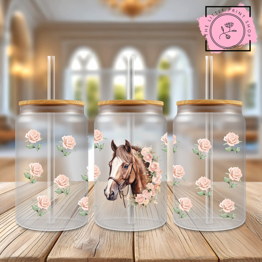 Horse - 16oz Libbey Glass Printed UV DTF Wrap