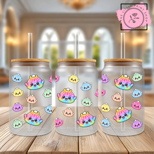 Shimmer Dumplings - 16oz Libbey Glass Printed UV DTF Wrap