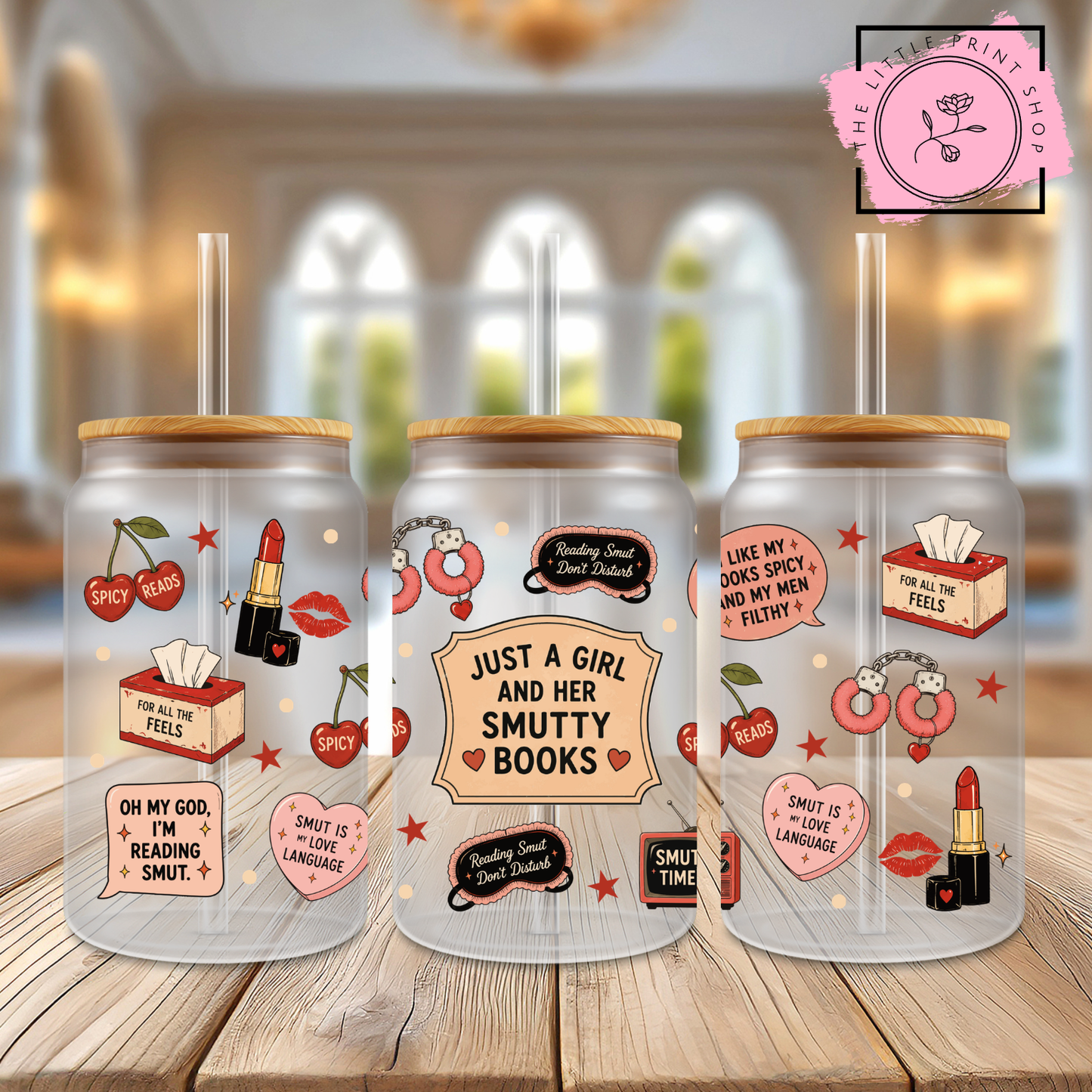 Smutty - 16oz Libbey Glass Printed UV DTF Wrap
