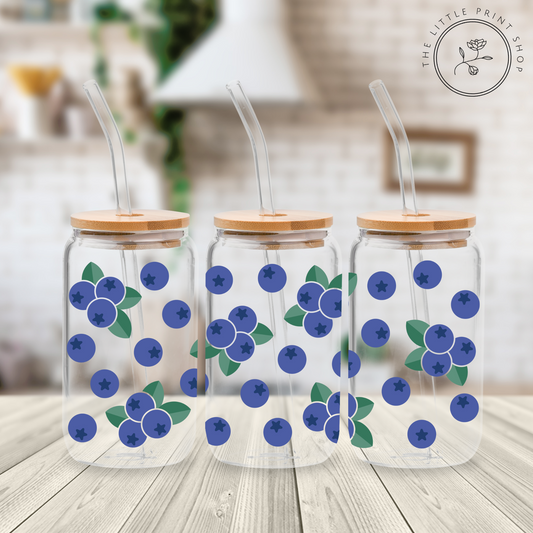 Blueberries - 16oz Libbey Glass Printed UV DTF Wrap