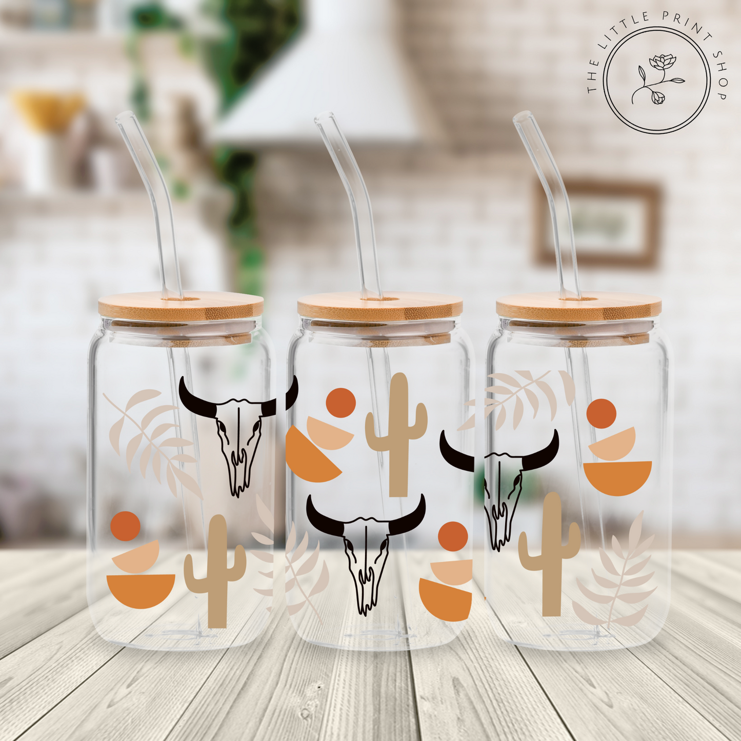 Latte - 16oz Libbey Glass Printed UV DTF Wrap