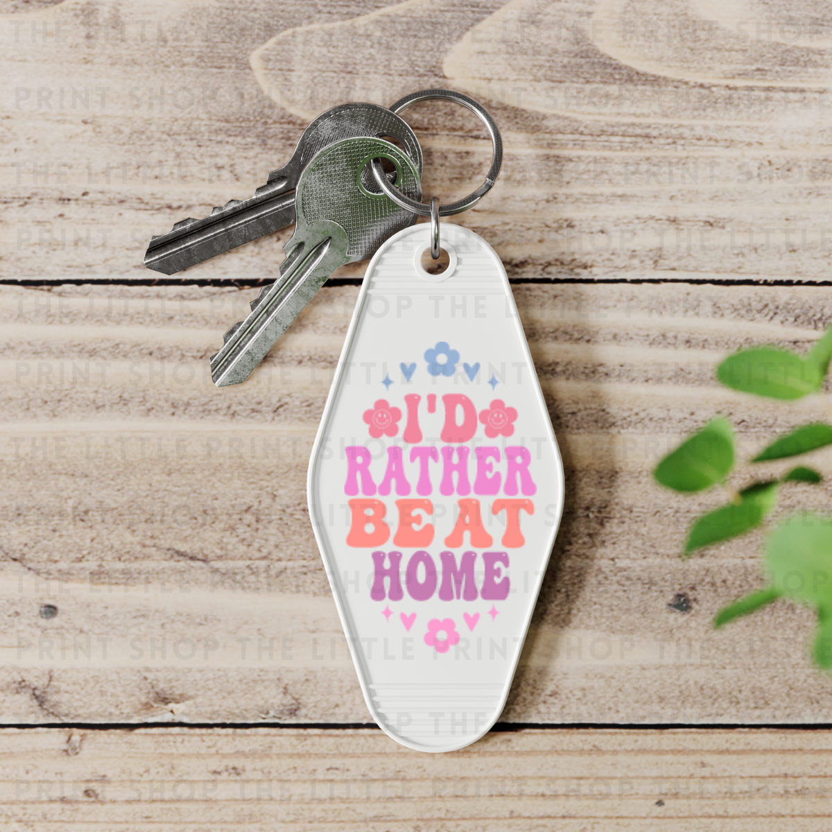 At Home - UV DTF Motel Keyring Decal