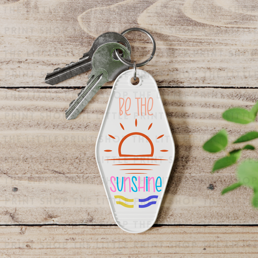 Sunshine - UV DTF Motel Keyring Decal