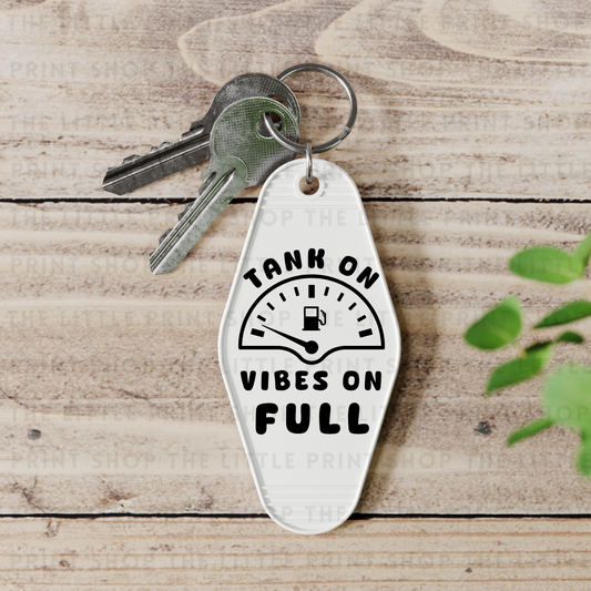 Tank on E - UV DTF Motel Keyring Decal