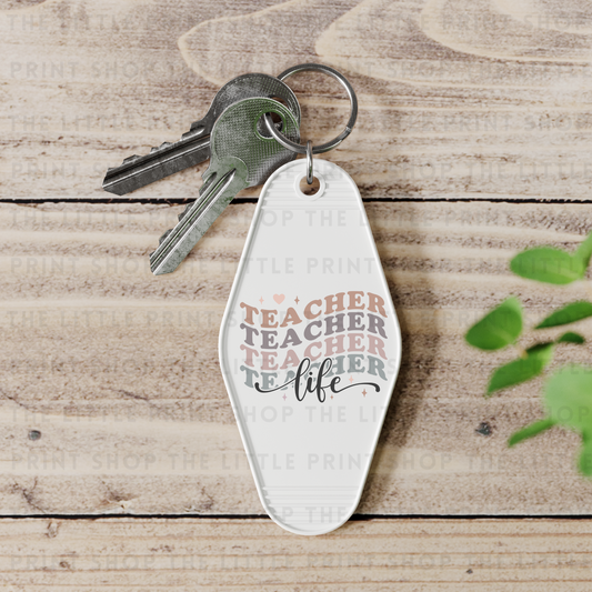 Teacher Life - UV DTF Motel Keyring Decal