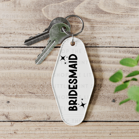 Bridesmaid - UV DTF Motel Keyring Decal