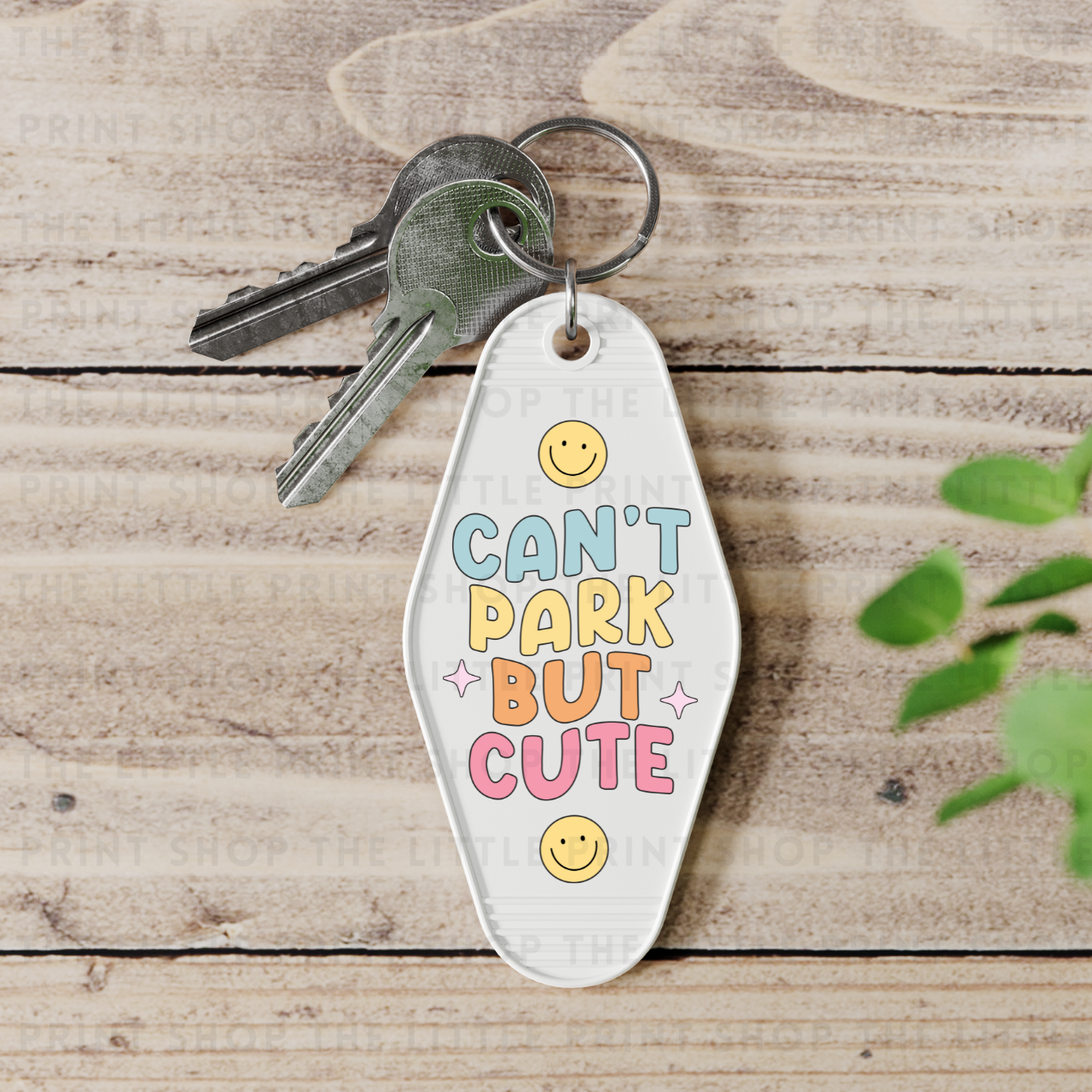 Can't Park But Cute - UV DTF Motel Keyring Decal