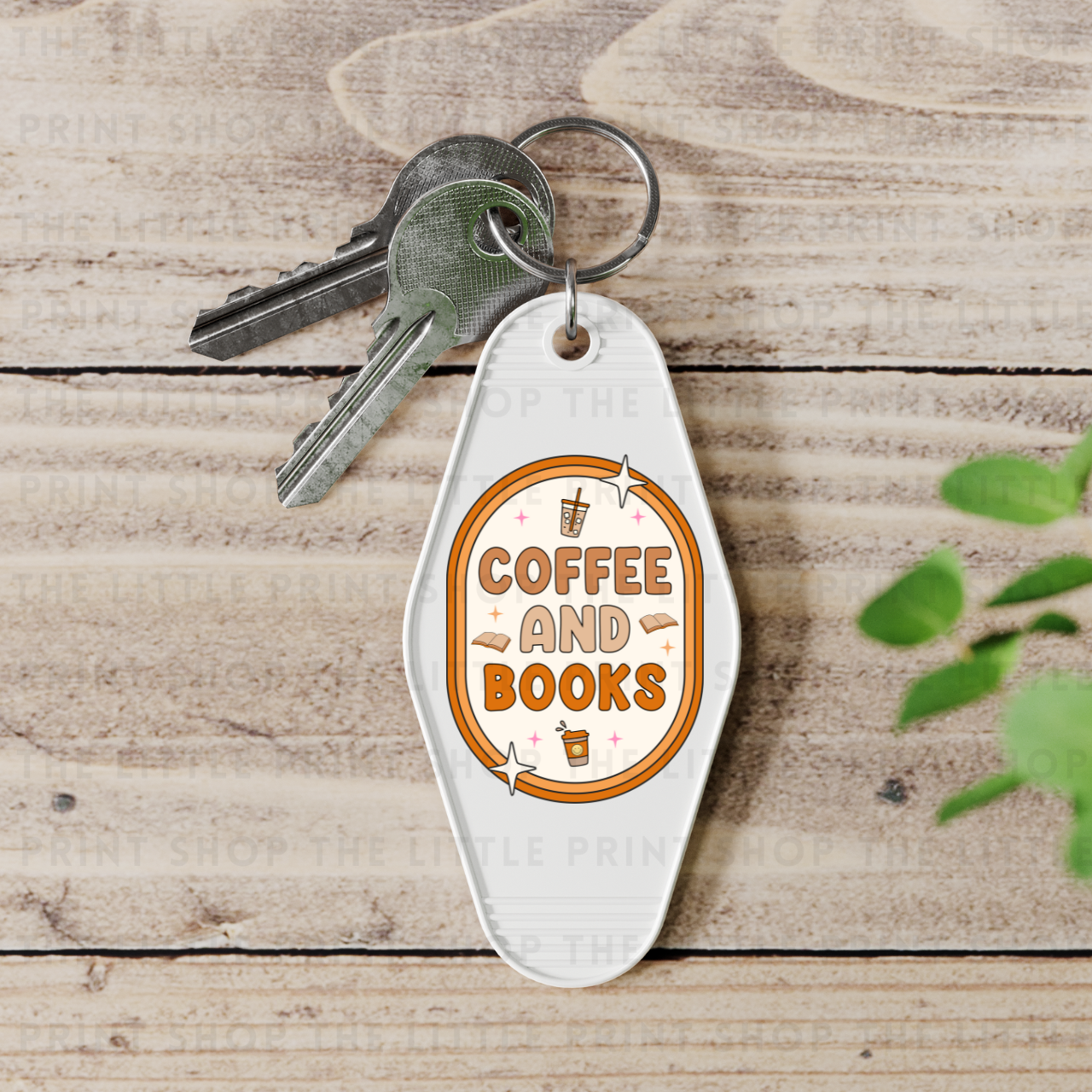 Coffee & Books - UV DTF Motel Keyring Decal