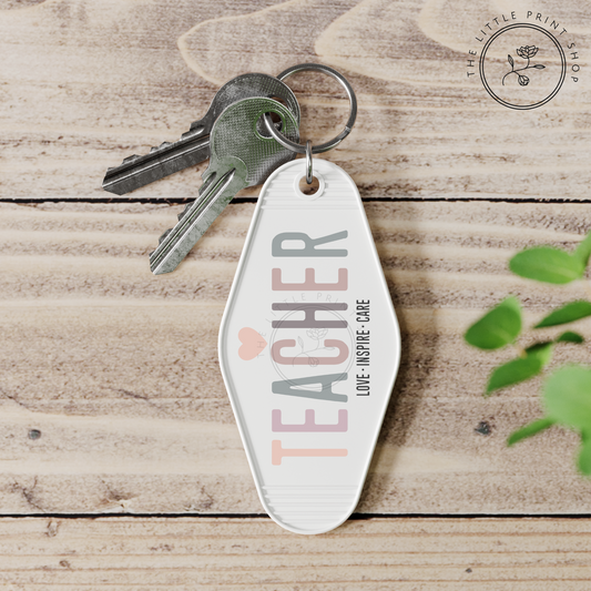 Teacher - UV DTF Motel Keyring Decal