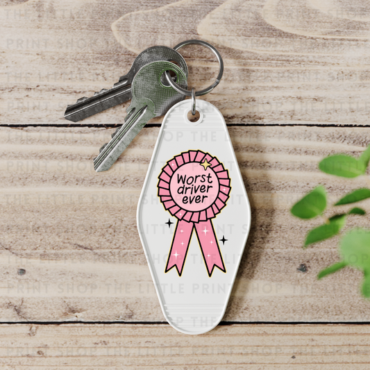Worst Driver - UV DTF Motel Keyring Decal
