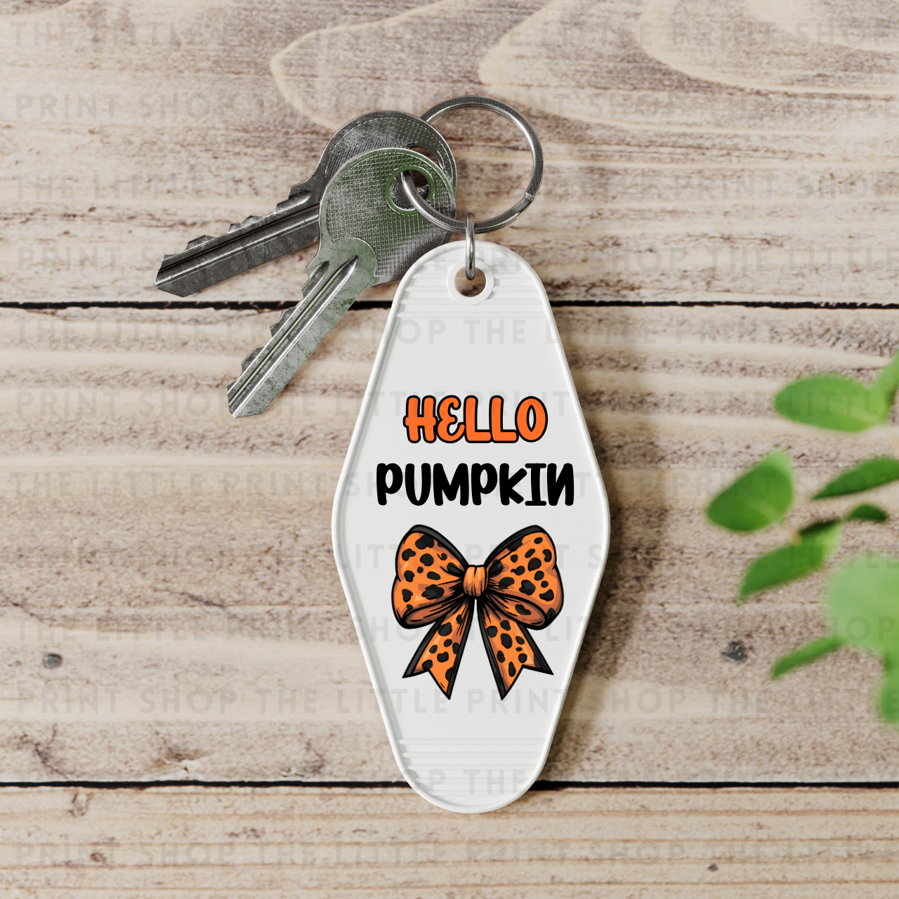 Hello Pumpkin Bow - UV DTF Motel Keyring Decal