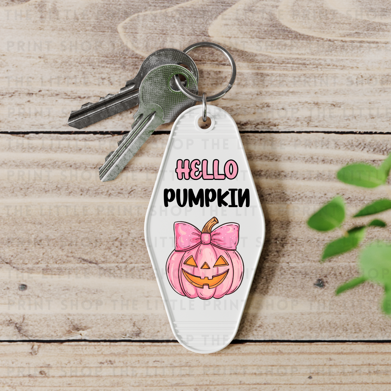Hello Pumpkin Pink - UV DTF Motel Keyring Decal