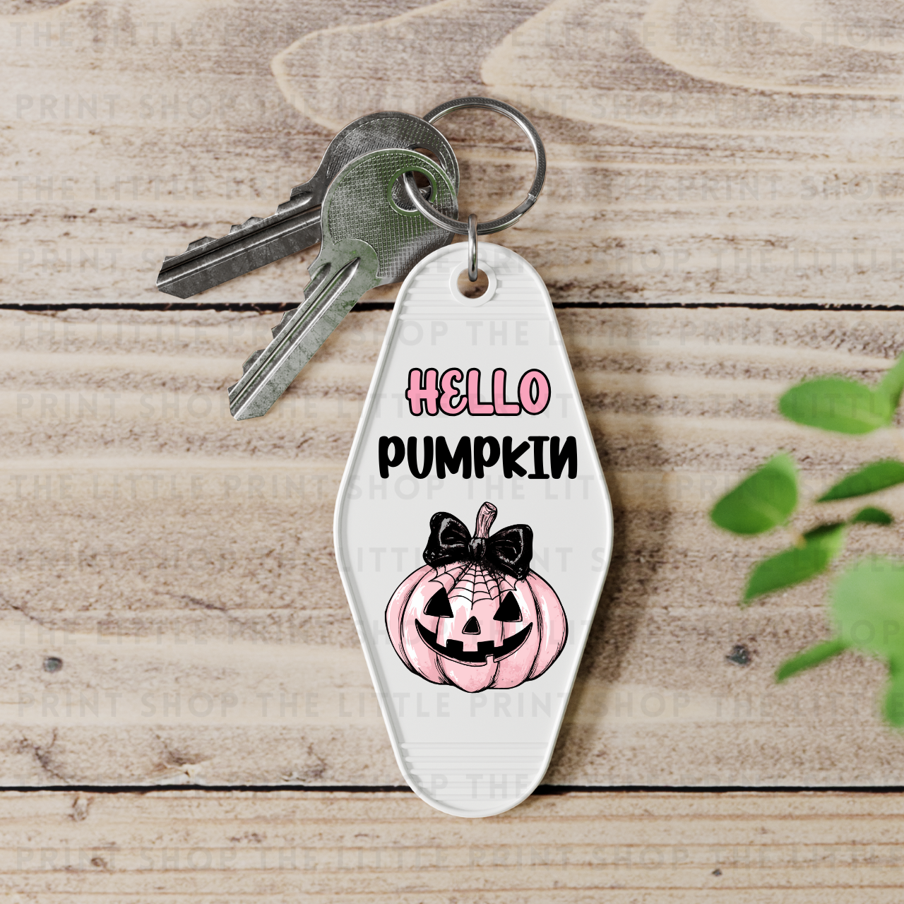 Hello Pumpkin Pink - UV DTF Motel Keyring Decal