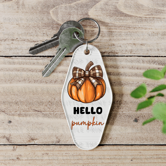 Hello Pumpkin - UV DTF Motel Keyring Decal