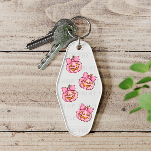 Pink Pumpkin Icons - UV DTF Motel Keyring Decal