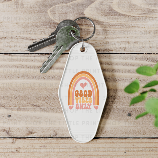 Good Vibes Only - UV DTF Motel Keyring Decal