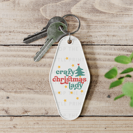 Christmas Lady - UV DTF Motel Keyring Decal