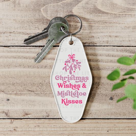 Christmas Wishes - Pink - UV DTF Motel Keyring Decal