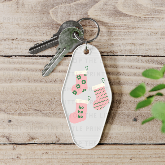 Pink Stockings - UV DTF Motel Keyring Decal