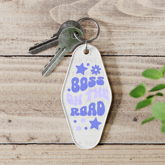 Boss On The Road - UV DTF Motel Keyring Decal