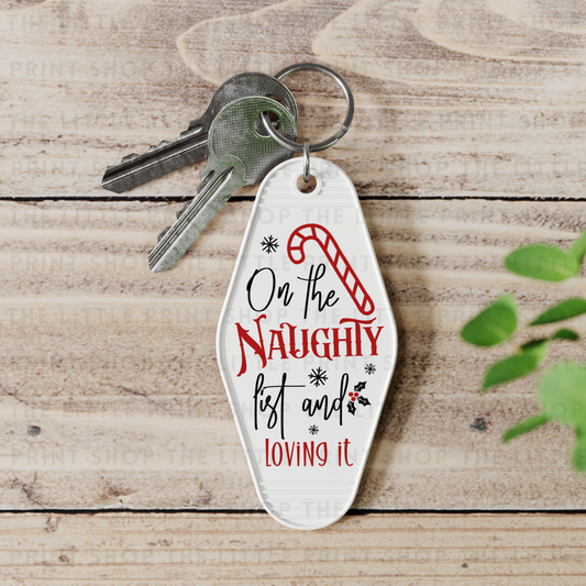 Naughty - UV DTF Motel Keyring Decal