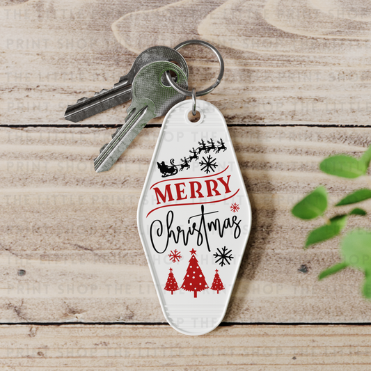 Merry Christmas - UV DTF Motel Keyring Decal