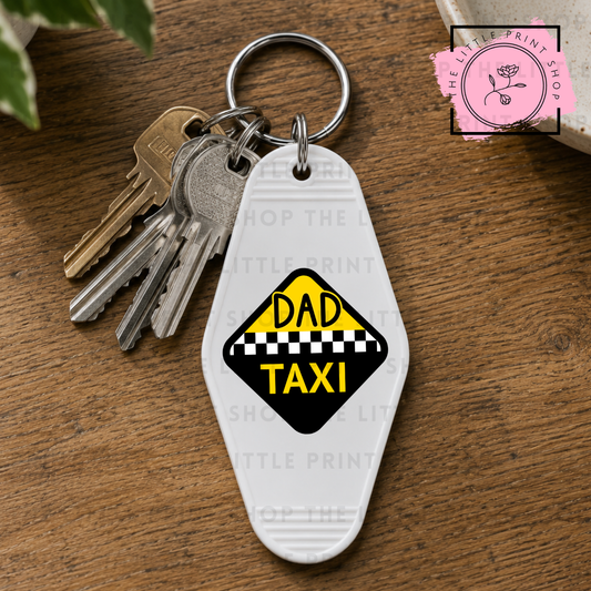 Dad Taxi - UV DTF Motel Keyring Decal