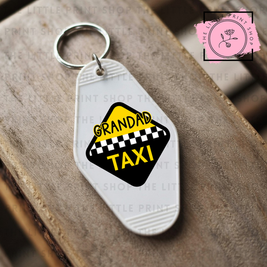 Grandad Taxi - UV DTF Motel Keyring Decal