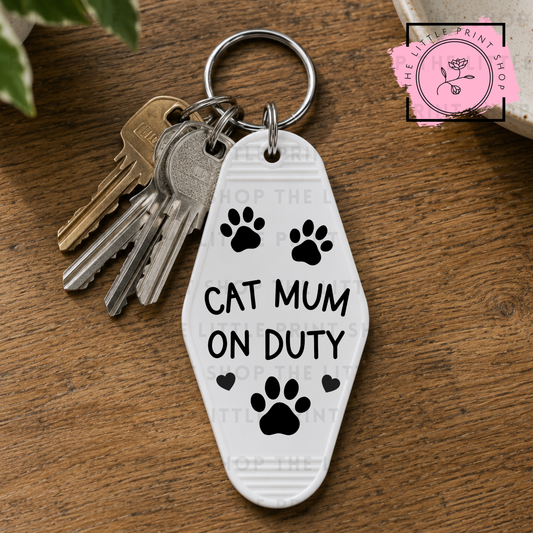 Cat Mum - UV DTF Motel Keyring Decal