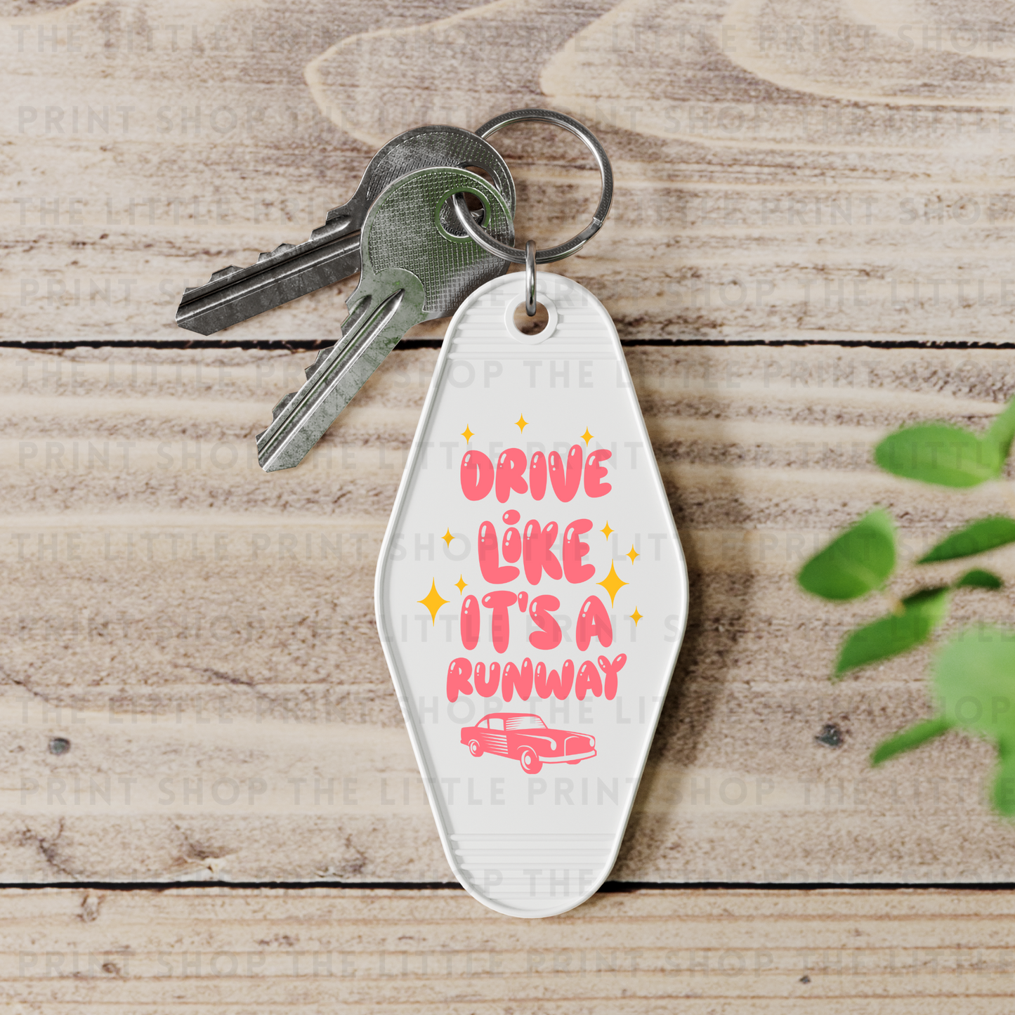 Drive Like It's A Runway - UV DTF Motel Keyring Decal