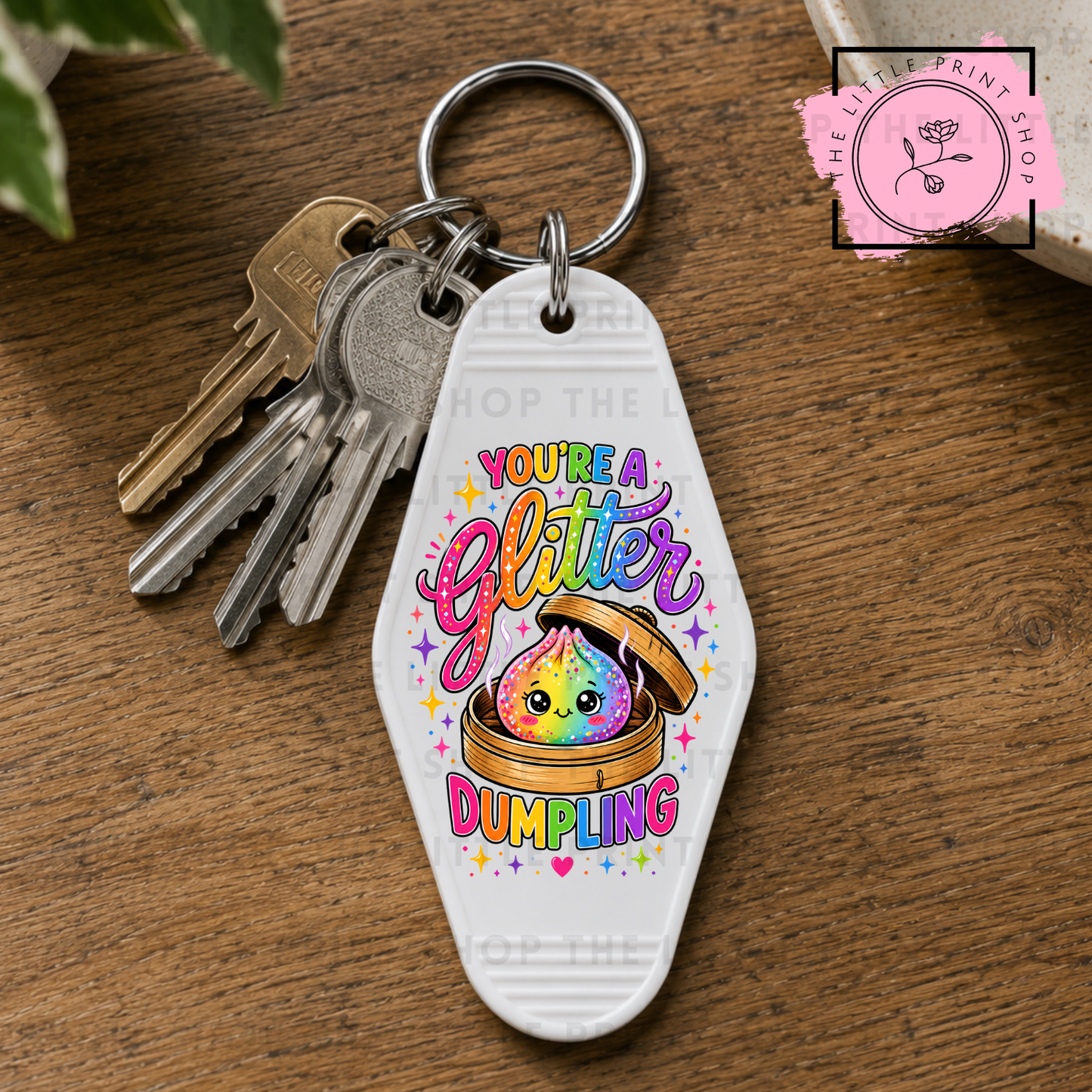 Glitter Dumpling - UV DTF Motel Keyring Decal