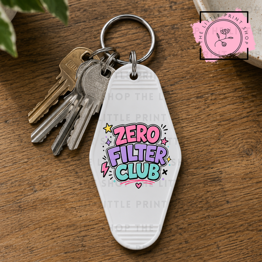 Zero Filter - UV DTF Motel Keyring Decal