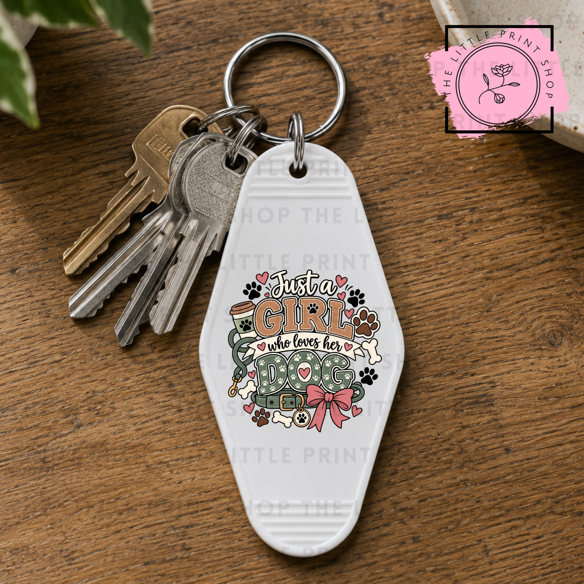 Just A Girl - UV DTF Motel Keyring Decal
