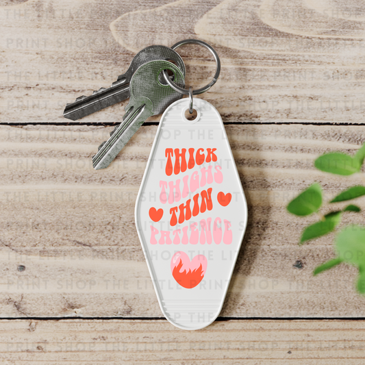 Thick Thighs - UV DTF Motel Keyring Decal