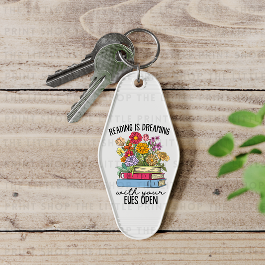 Reading Is Dreaming - UV DTF Motel Keyring Decal