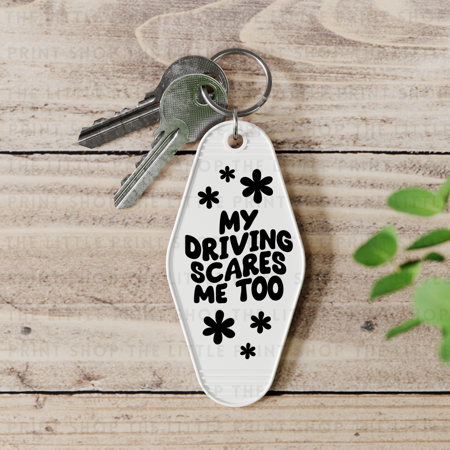 Driving Scares Me - UV DTF Motel Keyring Decal