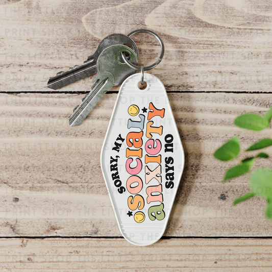 Social - UV DTF Motel Keyring Decal