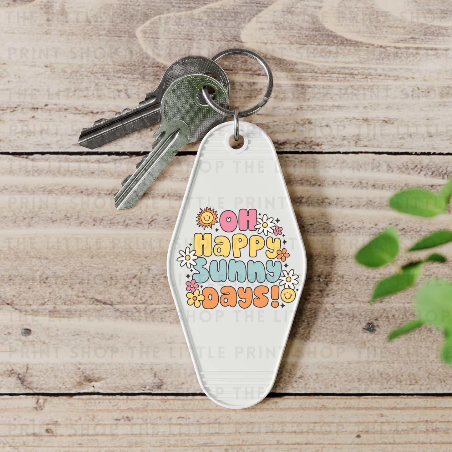 Happy - UV DTF Motel Keyring Decal