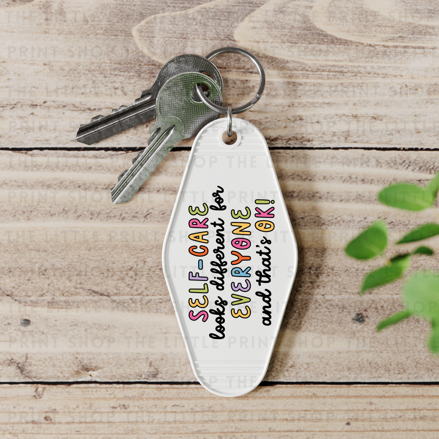 Self Care - UV DTF Motel Keyring Decal